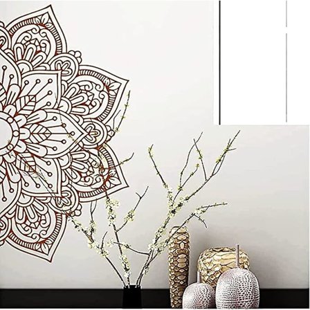 Brun MANDALA Väggdekaler Dekorativa dekaler Henna blomma väggdekal för Vardagsrum sovrum kök badrum hall möbler Deko vuxen tonåring