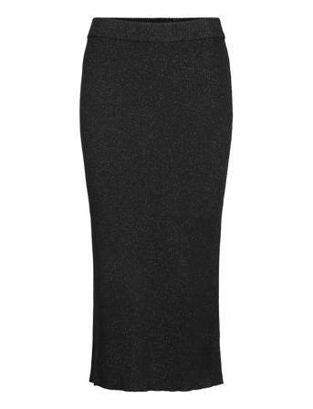 Skirts Flat Knitted Knälång Kjol Svart Esprit Casual