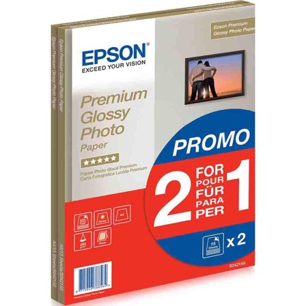 Epson Premium Glossy Photo Paper BOGOF - fotopapir - blank - 15 ark - A4 - 255 g/m² (en pakke 2)