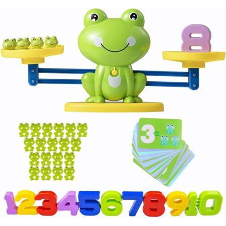 Frog Balance Coolt matematikspel, Skala Balansräkning Upplysningsleksaker Set Tidig matematik Pedagogiska Montessori STEM-spel