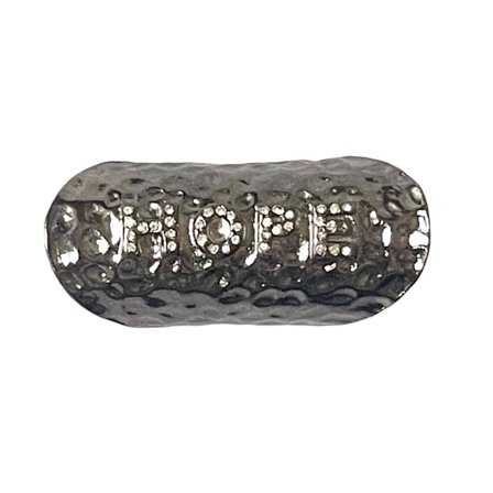 Oversize Oxiderat Silver Ring med Stenar & Text - HOPE -Stl 17,5