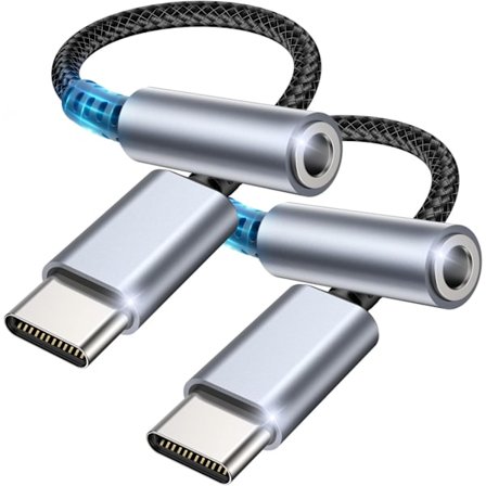 USB C till 3,5 mm hörlursuttagsadapter, USB typ C ljuduttagsadapter med DAC, digital ljudtyp C till ljudhörlurar kompatibel med Galaxy S21 S