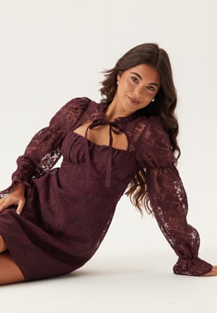 Chiara Forthi - Corset Dress - Burgundy - Kläder - - Bubbleroom