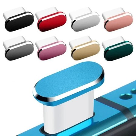 5 bitar Typ C Metal Damm Plug För Samsung Xiaomi Huawei Universal Typ-C Laddning Port Protector Stopp Anti-damm Damtät