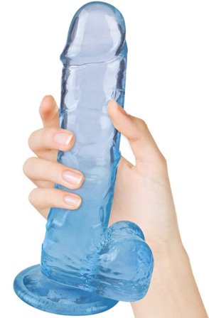 Crystal Pleasures Dual Color Blue 18 cm Dildo imukupilla