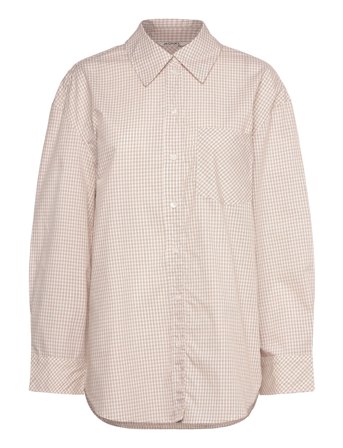 Monki Long-Sleeved Oversized Poplin Shirt - Brown - XXS
