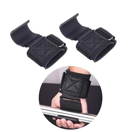 2 Treningsvekterløftkroker Gym Vekterløfting Treningsgrep med Håndleddsstøtte og Styrke Manualer