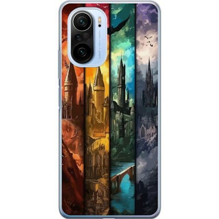 Kompatibel Mobilcover til Xiaomi Xiaomi Mi 11i Fire magiske slotte i forskellige elementfarver, episk fantasykunst med ild vand luft og mørke i detal