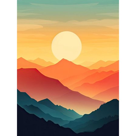 Diamond Art Kits til voksne, Mountain Sunset Diamond Painting Kits til begyndere Bog Runde 5D Full Drill Diamond Dots Håndværk til 