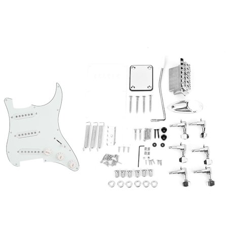 1 Sett DIY Elektrisk Gitarsett Pickguard Bakdeksel Bro System for ST-stil Gitarer