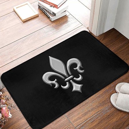 Platinum Fleur-De-Lis Dörrmatta Matta Polyester Halkfri Golvdekor Badrum Kök Sovrum 40*60