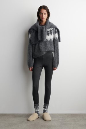 COS Women's Fair Isle Cashmere Socks in Grey