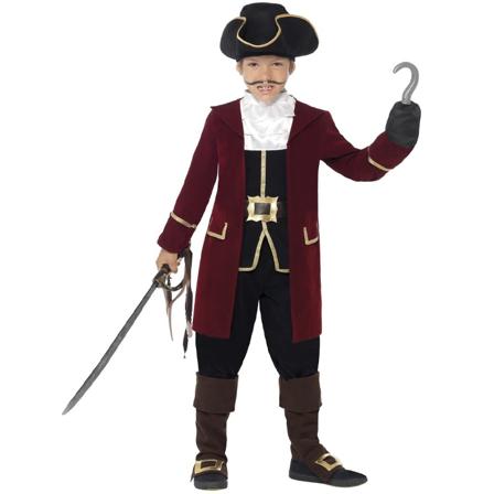 Deluxe Piratkapten Maskeraddräkt Barn L - Partyninja.se