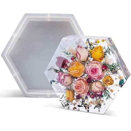 Hartsform, hexagonal hartsform för blomsterbevarande, 25,8*22,8*5,2cm