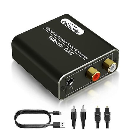 Optisk Till Rca Konverterare, Digital Till Analog Ljudkonverterare 192khz, Dac Ljudkonverterare För Tv Dvd Bl