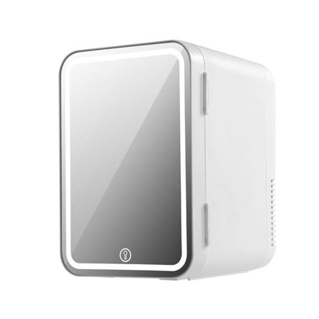 XO minikøleskab med spejl og LED-belysning til bil og hjem