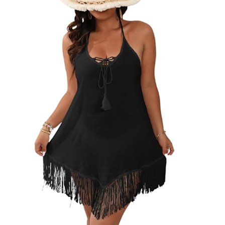 Strandkjole til kvinder, sexet hæklet badedragt cover-up