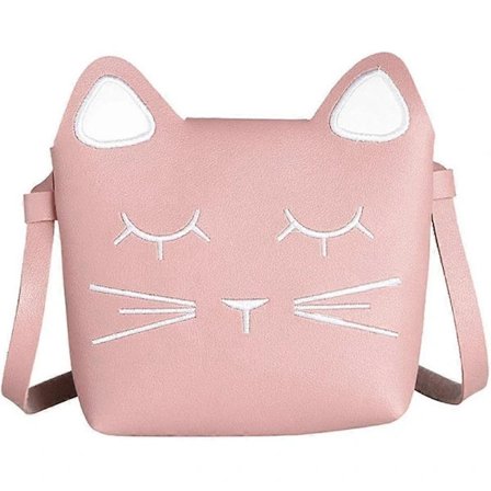 Sød lille skuldertaske til piger, håndtaske, prinsesse mini-tasker, katte-skulderremstaske Pink
