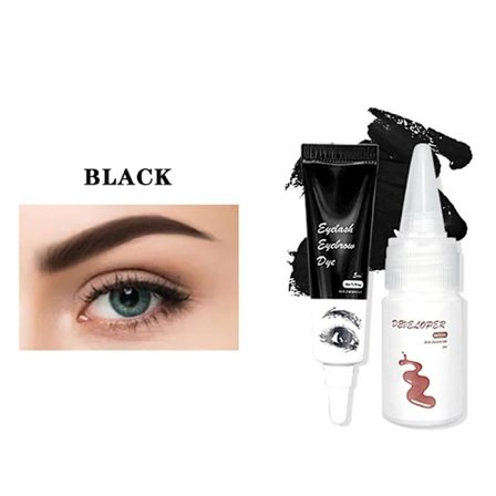 Professionel Øjenvippe Henna Øjenvippeforlængelse Øjenbrynsfarve Tint Gel Øjenvipper, Brun, Sort Farve Tint Creme Sæt, 15 Minutter Hurtig Farve Nem 