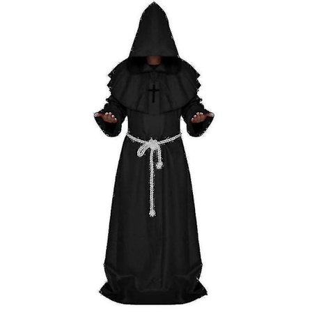 Menn Munk Hetterobe Kappe Kappe Friar Middelalderlig Prest Kostyme