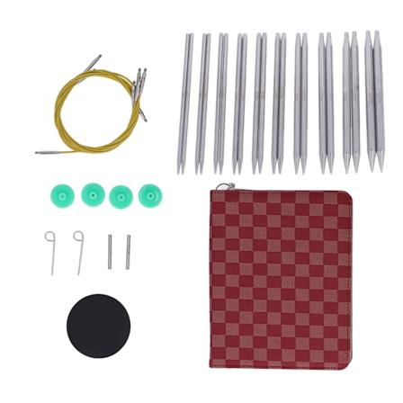 10 par utskiftbare runde pinner Sett Ergonomisk design P-type Nålknapper Strikketilbehør for hjemmet