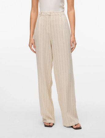 Vero Moda Vmmindy Mw Linen Dad Pant Mix - White - 40 x 30