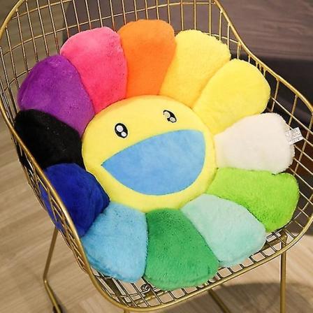 Sød regnbueblomst Kawaii plys smiley ansigt solsikke udstoppet plys legetøj stolpude hold pude boligindretning Sunflower 1 60cm