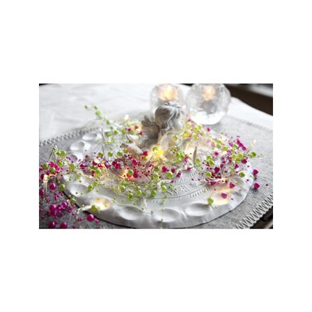 Dukningsdekoration Ljusslinga Pearlz Cerise, 20 LED med TIMER