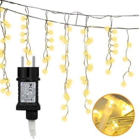 15m LED-snegle-regn før jul have lys gardin lyskæde, varm hvid