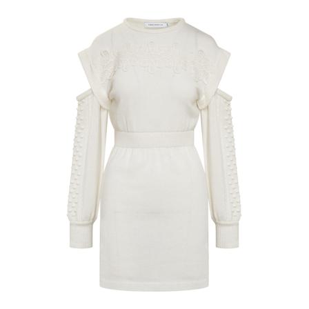 Simona Corsellini, Midi Dress Wit, Dames, Maat:S