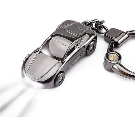 Kreativ Nyckelring Bil Nyckelring Ficklampa med 2 Lägen LED-lampor 2 i 1 Bil Nyckelring för Kontor Ryggsäck Plånbok Hänge, Bra Present till Män