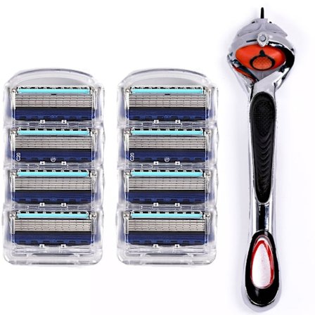 Barberblader for menn, barberboks, ansiktspleie, barberblader for menn, kompatibel 8-bladers erstatning, barbersett