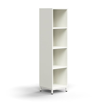 Bookcase QBUS, 3 shelves, leg frame, 1636x400x400 mm, white