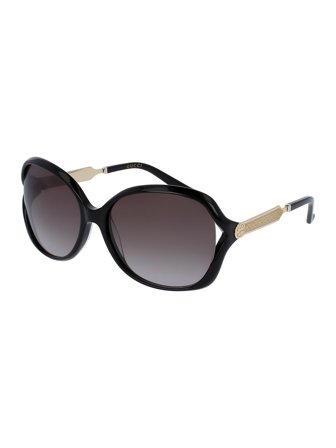 Gucci Opulent Luxury Women's Sunglasses with a frame made of plastic in black and plastic lenses in grey