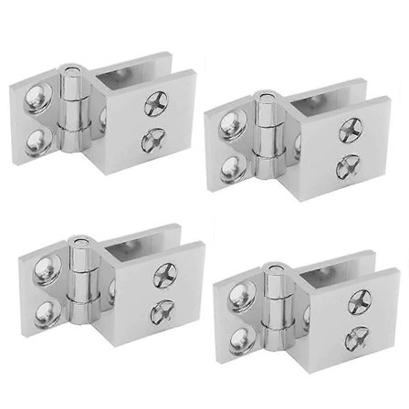Glasdørhængsel 4 Stk. Glasdørclips Hængsel Zinklegering Glashængsel Køkkenskab Glasdørhængsel til Brusebad Vitrineskabsdør Fikseringsclips [DB]