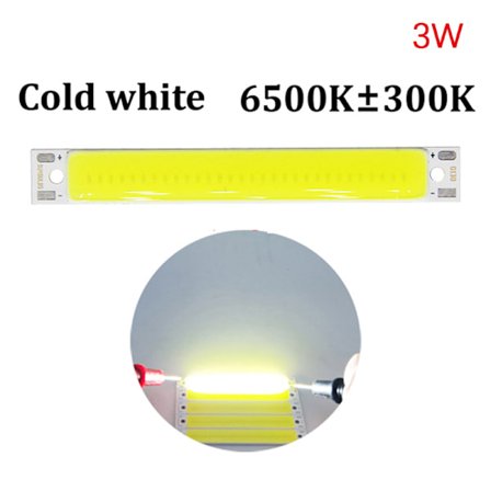 Hot rea 3V 3,7V DC 60mm 8mm LED COB Strip 3W Varm Kall Vit B