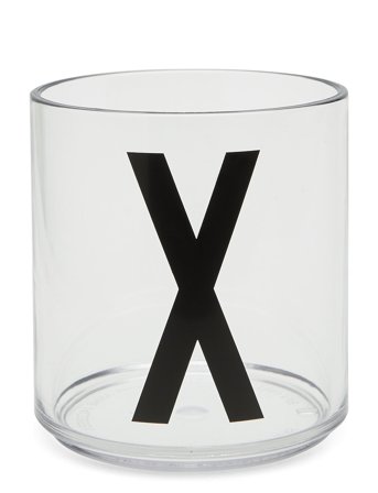 Design Letters Kids Personal Drinking Glass A-Z - White - Ø7CM