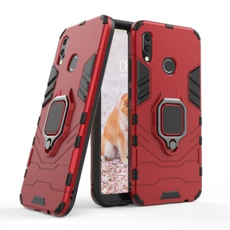 Huawei P20 Lite Hybriidi Muovinen Takasuoja Kuori Missä Sormirengas - Punainen
