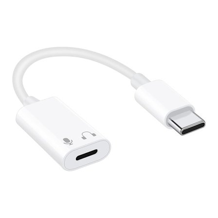 USB-C till Lightning hörlursadapter kompatibel med iPhone 15 Pro Max, Type-C hane till Lightning hona.