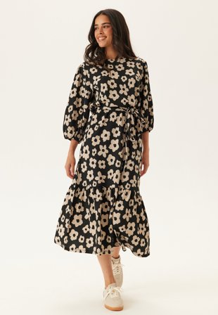 Happy Holly - Structure Flounce Midi Dress - 36/38