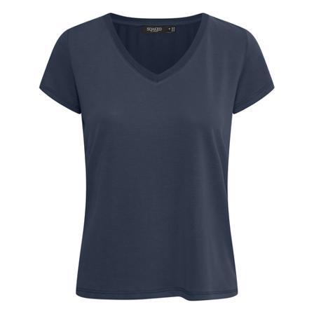 Soaked in Luxury SLColumbine V-neck T-shirt Blå, Dame T-shirts