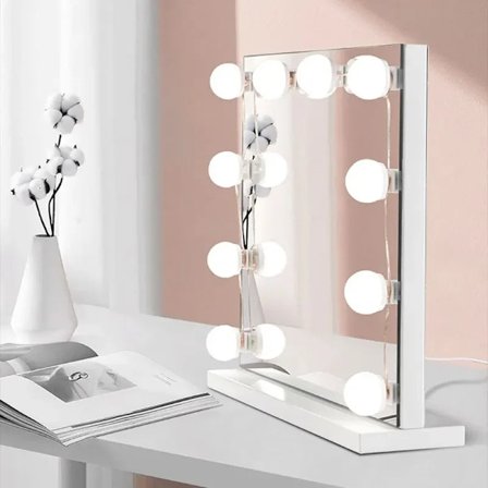 Smink Vanity Spegel Ljus USB Laddning Badrum Kläder Bord Belysning Dimbar LED Vanity