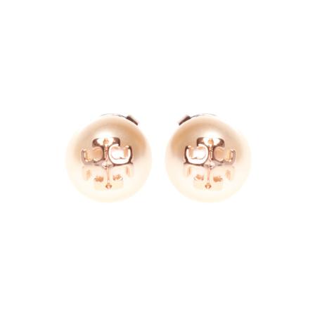 Tory Burch, Earrings with logo Roze, Dames, Maat:ONE Size