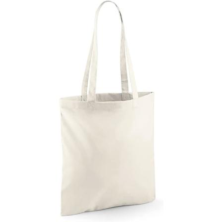 Premium bomullskasse, miljövänlig shoppingväska, canvas, återanvändbar matkasse i tyg, extra stark dubbelsydd Natural