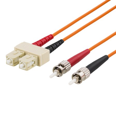Deltaco Fiber cable ST - SC, duplex, multimode 5m