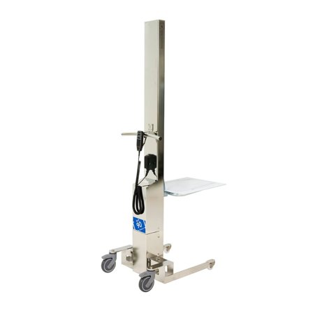 Lyftvagn, rostfri, max 90 kg, lyftrörelse: 1616 mm