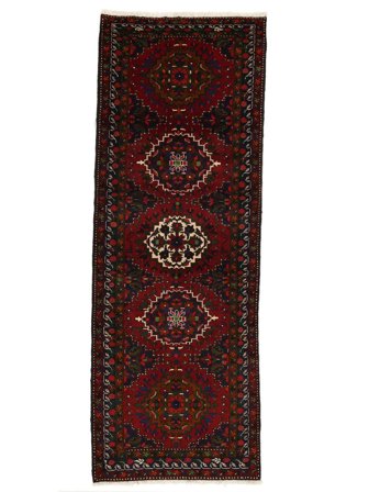 Tkany Ręcznie Ardabil Dywan 120X345 Perski Wełniany Czarny/Ciemnoczerwony Mały