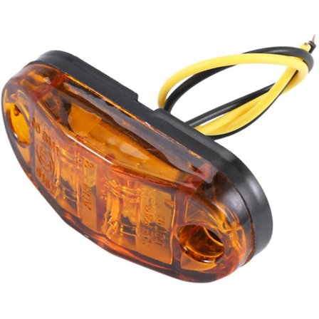 10X Gule Led 2,5 Tommer 2 Dioder Oval Lys Klaring Tilhenger Truck Side Marker Lys