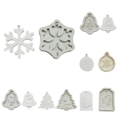 6st Julgran Aromaterapi Vax Silikonmögel Snöflinga El