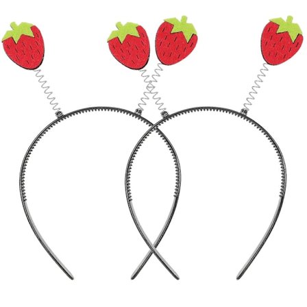 2 stk. Jordbær Hårbøyle Frukt Hårbøyler Barne Hårbøyle Jordbær Hårbånd